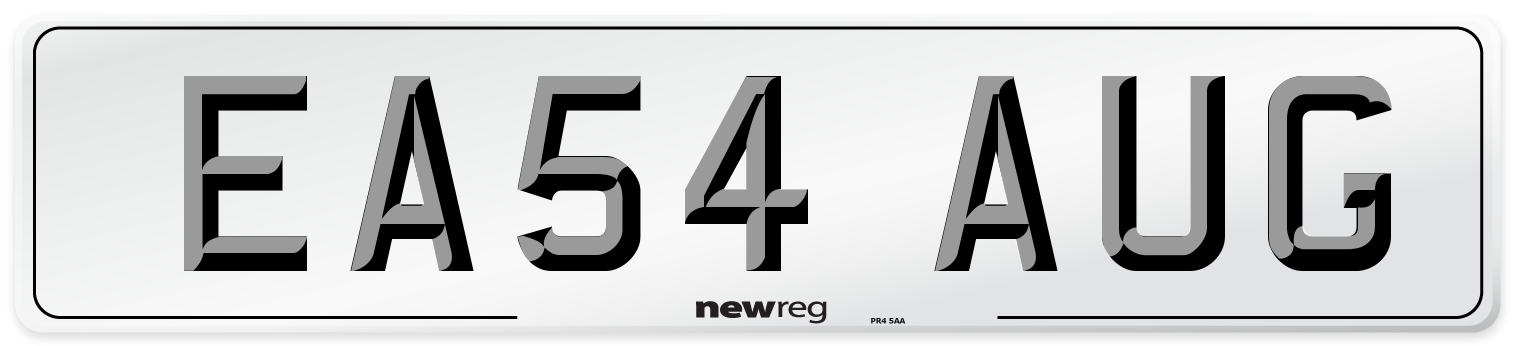 EA54 AUG Number Plate from New Reg